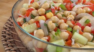 ⭐Cómo hacer ENSALADA DE GARBANZOS fácil y FRESQUITA ⭐️ [upl. by Ermey]