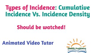 Types of Incidence Cumulative incidence Vs Incidence density Animated Video Tutor Epidemiology [upl. by Dnaltiak]