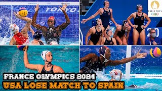 Womens Water Polo USA Lose Match to Spain in Prelims  Olympics 2024 [upl. by Solrac326]