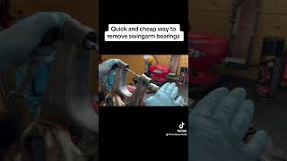 Quick and cheap swing arm bearing removal [upl. by Cirtemed69]