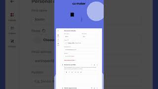 Internship CV Template Example CVMaker Shorts [upl. by Teodora]