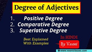 Degree of Adjectives  Degree of Adjective Rules  Positive Comparative amp Superlative Degrees [upl. by Fagaly]