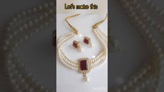 How to make jewellery at home ✨️📿 Diy choker Necklace trending jewellery fashion shorts [upl. by Vachel]