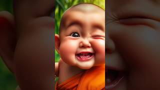 plittle monk so cute 😍😍 baby with 🐝 🐝 cuteviral ai baby🥰🥰cute foryou funnydogshortvideo [upl. by Wes849]