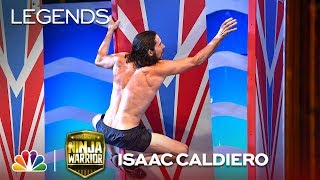 Isaac Caldiero First American to Finish Stage 3  American Ninja Warrior [upl. by Anaig560]