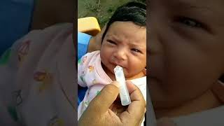 Cute baby reaction to medicine on 14 th day after birth [upl. by Ocer]