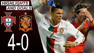 Portugal vs Spain 40  Highlights amp Goals  Classic Match 2010  Cristiano Ronaldo vs Iniesta Xavi [upl. by Lemay]