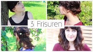 3 FRISUREN FÜR MITTELLANGE HAARE I SCHNELL EINFACH ELEGANT BOHO [upl. by Ainad689]