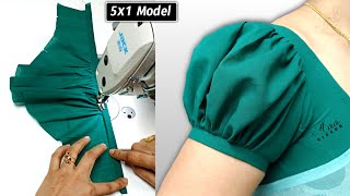 Puff sleeves design cutting amp stitching  Butta hand cutting amp stitching  Frill sleeves Puff hands [upl. by Aerua163]