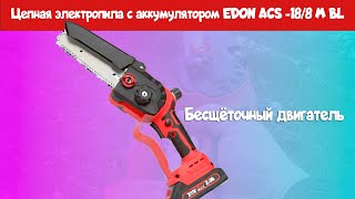 Распаковкаосмотр цепной электропилы с аккумулятором EDON ACS 188 M BL Бесщёточный двигатель [upl. by Maxma]