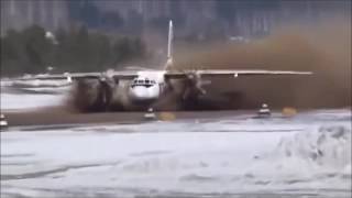 An Antonov AN124 takeoff on a slush runway by SimplePBL [upl. by Silyhp]