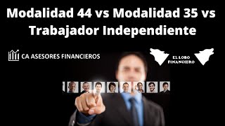 Modalidad 44 vs Modalidad 35 vs Trabajador Independiente [upl. by Sweyn]