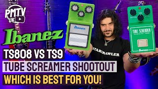 Ibanez TS9 vs TS808 Tube Screamer Shootout  The Differences Between These 2 ICONIC Overdrives [upl. by Wallache]