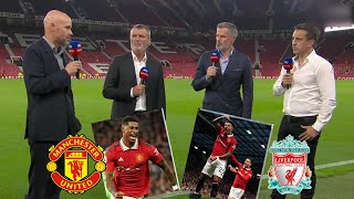 Gary NevilleRoy Keane amp Carragher Reactions to Man United vs Liverpool 21 First win under Ten Hag [upl. by Gilead147]