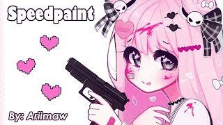 【Speedpaint 7】Anime Yandere Girl [upl. by Jaine]