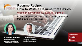 Resume Recipe How To Write A Resume That Sizzles [upl. by Ynattirb]