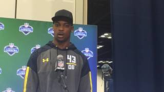 Greater Pittsburgh native Montae Nicholsob talks NFL Draft prospects at NFL Combine [upl. by Marih]