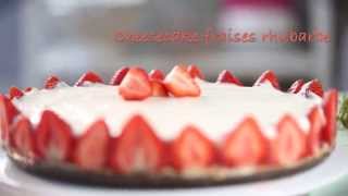 Recette cheesecake fraises rhubarbe [upl. by Maida952]