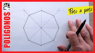 Octógono Inscrito en Circunferencia Dibujo Técnico sobre papel paso a paso [upl. by Ydnal]