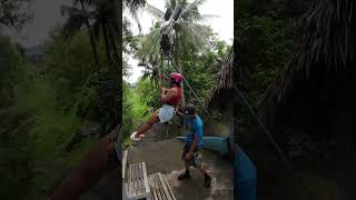 Ziplining at Black lava of Mayon volcano music edm shorts short shortvideo shortsfeed [upl. by Gypsy]