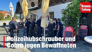 Polizeihubschrauber und Cobra jagen Bewaffneten  kronetv NEWS [upl. by Nohtiek207]