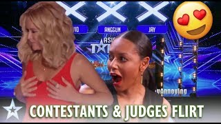 WHEN CONTESTANTS FLIRT WITH THE JUDGES GOT TALENT [upl. by Llij]