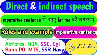 🔥 Lecture 20🔥Narration 🔥 imperative sentence में आए let me को बदलने के नियम 🩸 Part 1ll by Mehra [upl. by Nonnah]