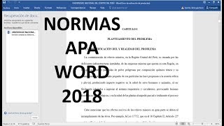 Word  Márgenes textos y paginado según normas APA leo le [upl. by Mullins]