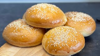 Super Soft and Fluffy Brioche Burger Buns Homemade [upl. by Krys]