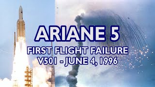 ARIANE 5 First Flight Failure  Flight 501 June 4 1996 European Space Agency Rocket Launch [upl. by Oludoet]