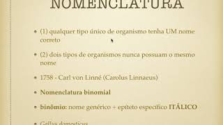 Classificação e Nomenclatura Zoológica [upl. by Yvonner]