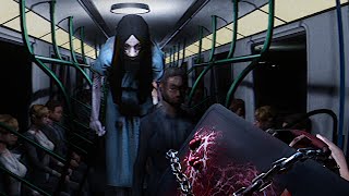 Horror Game Where A Woman Never Stops Following You it follows  CROWDED FOLLOWED All 3 Endings [upl. by Pell]