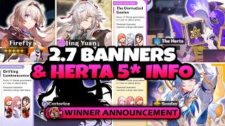 NEW UPDATE 27 LIMITED AND RERUN BANNERS  HERTA 5 FOM RELEASE DATE  Honkai Star Rail [upl. by Annenn]