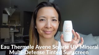 Eau Thermale Avene Solarie UV Mineral Multi Defense Tinted Sunscreen Wear Test  Tiana Le [upl. by Aneehc]