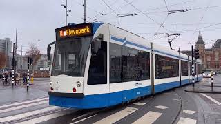 Centraal Station Amsterdam tram spotting  Amsterdam city centre Netherlands 🇳🇱 [upl. by Wells632]