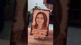 Wood burning portrait pyrography pyrographyart woodburning artist art fyp portrait shorts [upl. by Renick157]