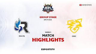 ONIC PH vs RSG PH HIGHLIGHTS MPL PH S13  RSG vs ONIC ESPORTSTV [upl. by Ssur]