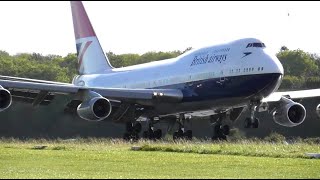 British Airways Boeing 747 Negus livery Final landing into Cotswold Airport Kemble [upl. by Urbannai]