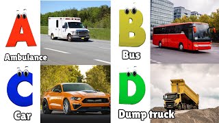 Vehicles Alphabet Song  Phonics for Kids  Alphabet Letters  Learn ABC for Kids [upl. by Urbannai619]