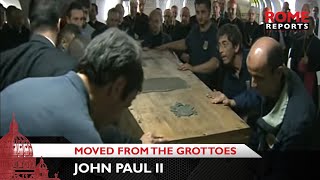 First images of John Paul II being moved from the grottoes [upl. by Erodeht782]