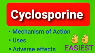 Cyclosporine drug mechanism of actionuses adverse effects  in hindi [upl. by Hsetih]