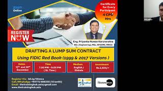 Drafting A Lump Sum Agreement  Using FIDIC Red Book 1999 amp 2017 Versions  Part 1 [upl. by Beltran298]