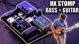 HX STOMP BASS AND GUITAR COMBO PEDAL BOARD [upl. by Dnomse588]