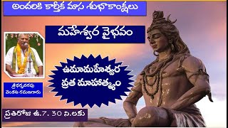 మహేశ్వర వైభవం ఉమామహేశ్వర వ్రత మాహాత్మ్యంmohanavani Telugu podcast [upl. by Olram]