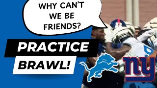 The Detroit Lions and New York Giants Cant Stop Fighting In Practice [upl. by Assert]