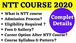 What is nursery teacher training  NTT Course 2020   ntt course full details  ntt NTTcourse [upl. by Dib]