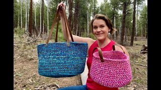 Artisan Market Basket crochet tutorial from Crochet Southwest Spirit Great for craft fairs [upl. by Imarej]