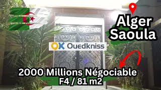 Ouedkniss Algerie Saoula F4 appartement 81 m2 [upl. by Ettevets359]