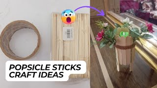 Diy popsicle sticks craft ideascandle standflower vase showpiece idea [upl. by Fenn767]