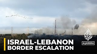 IsraelLebanon border tensions Israeli air strikes target Lebanese town [upl. by Spillihp]